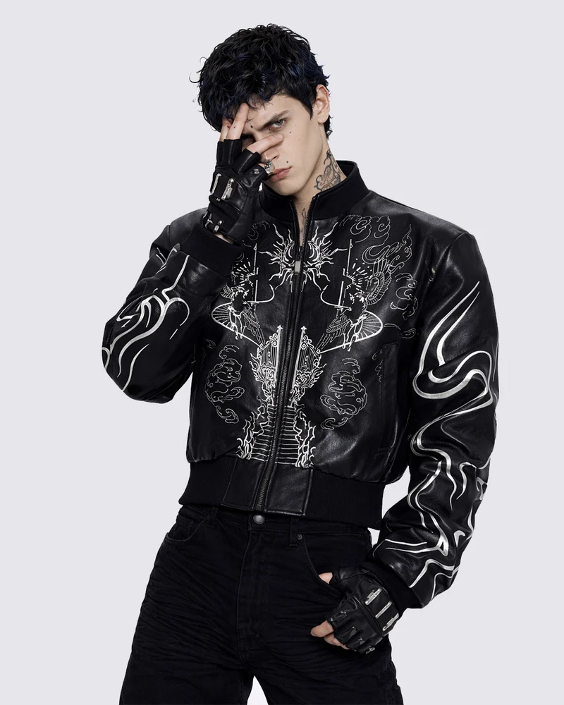 "Ascension Path" Embroidered Moto Jacket