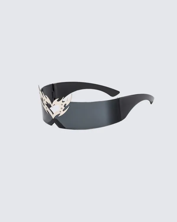 New Flame Heart Resin Sunglasses
