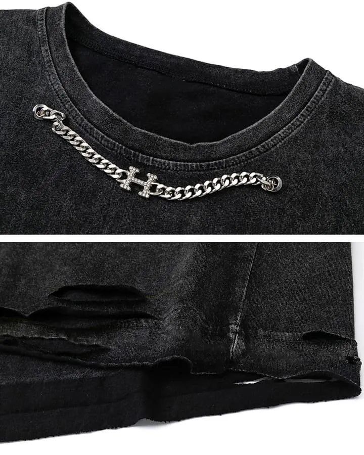 Distressed Hip-Hop Sleeveless Tank