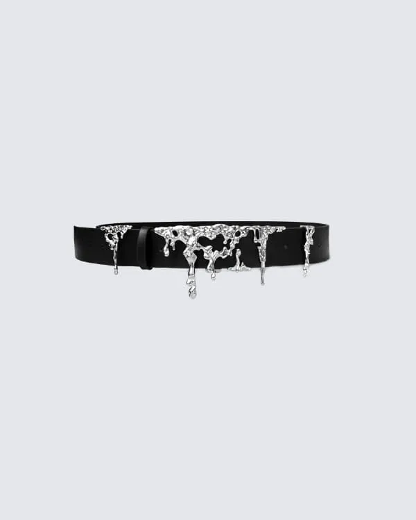 New Lava Relief Leather Belt
