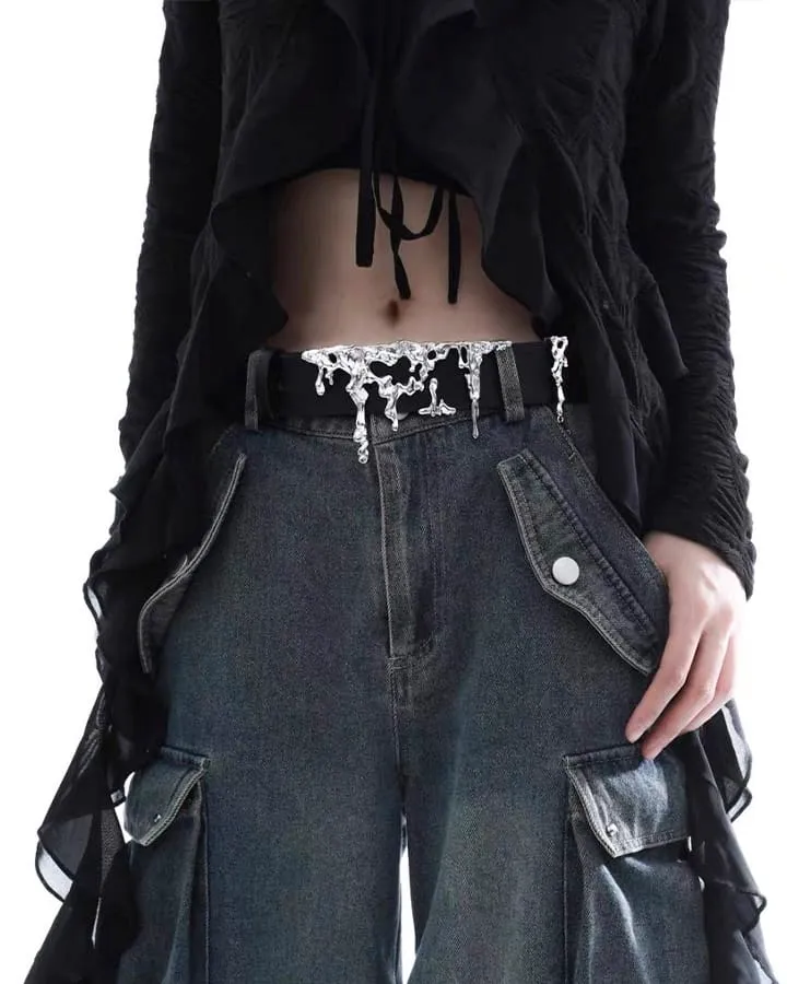 New Lava Relief Leather Belt