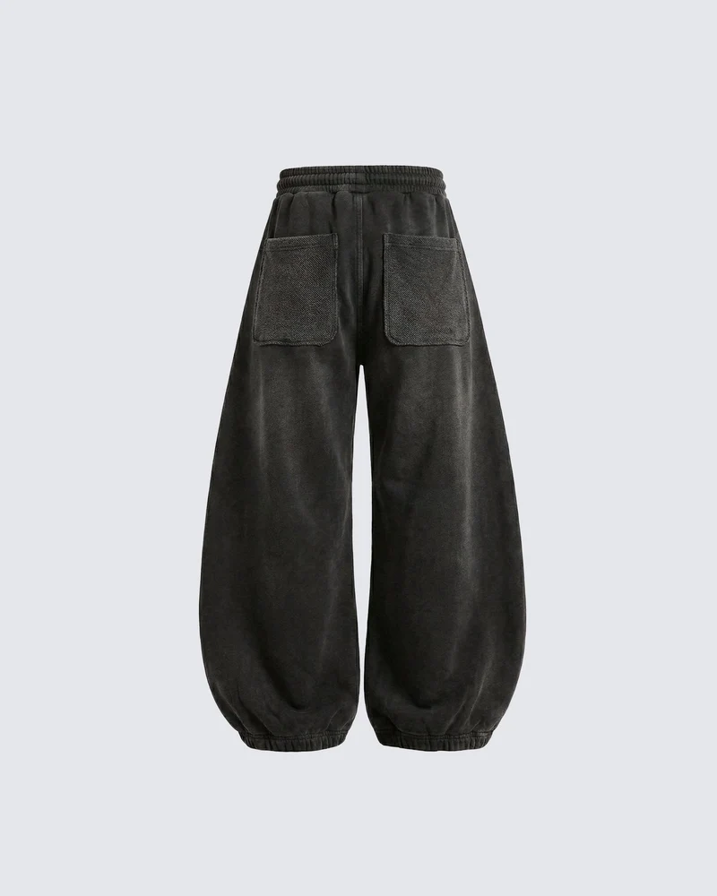 LOW SATURATION-Spring New Washed Zip Hem Sweatpants