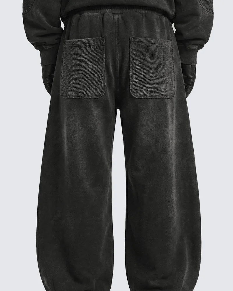 LOW SATURATION-Spring New Washed Zip Hem Sweatpants