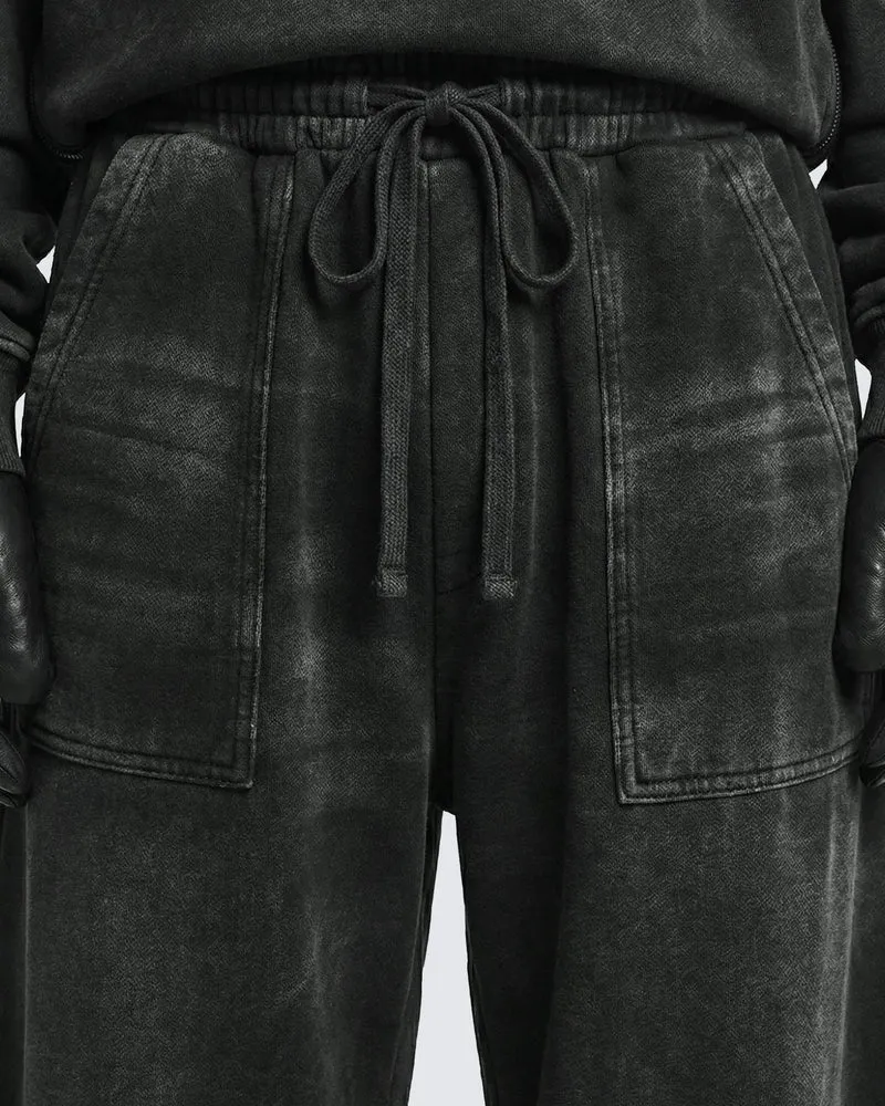 LOW SATURATION-Spring New Washed Zip Hem Sweatpants