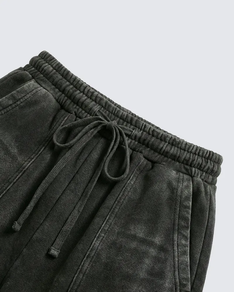 LOW SATURATION-Spring New Washed Zip Hem Sweatpants