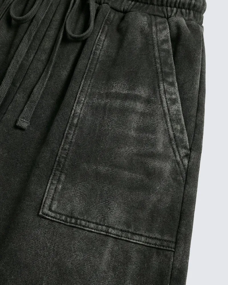 LOW SATURATION-Spring New Washed Zip Hem Sweatpants
