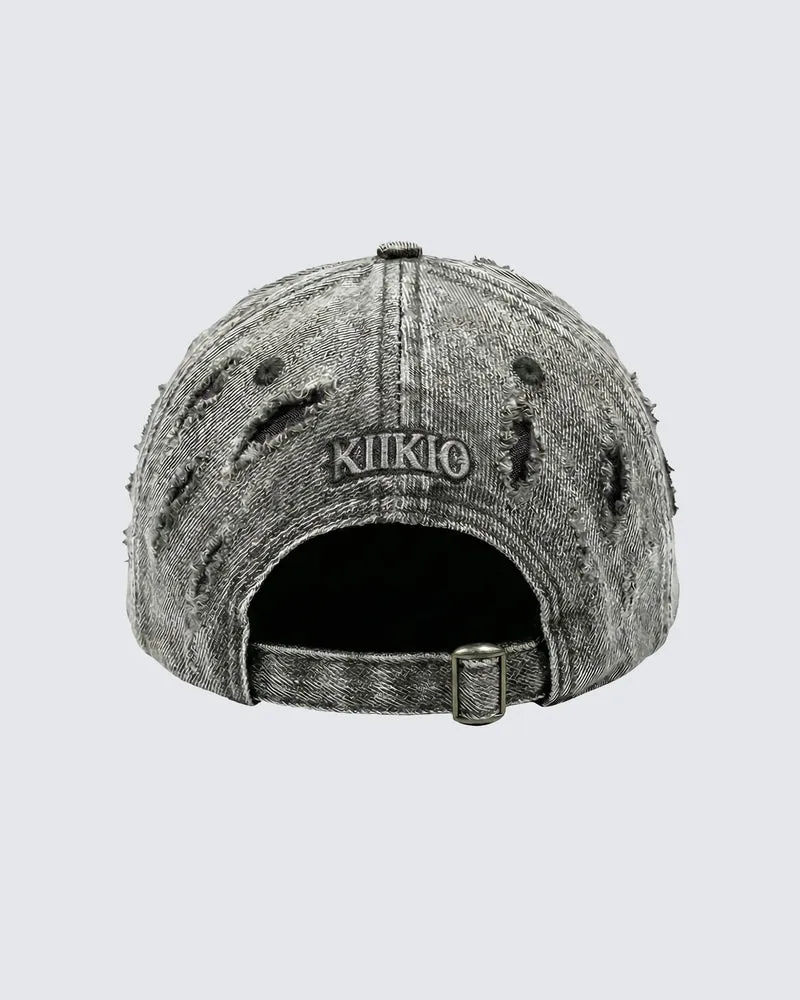 KIIKIO-Post-Apocalyptic Flame Metal Denim Cap