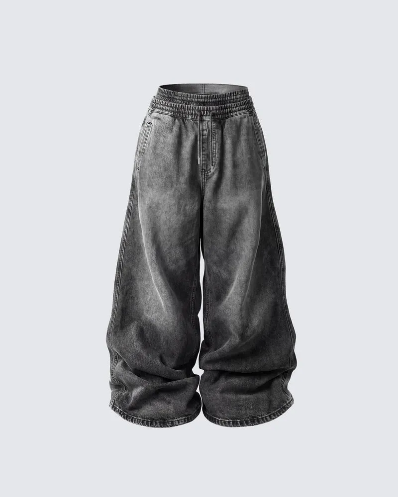 KIIKIO-Double-Ended Washed Loose-Fit SweatPants