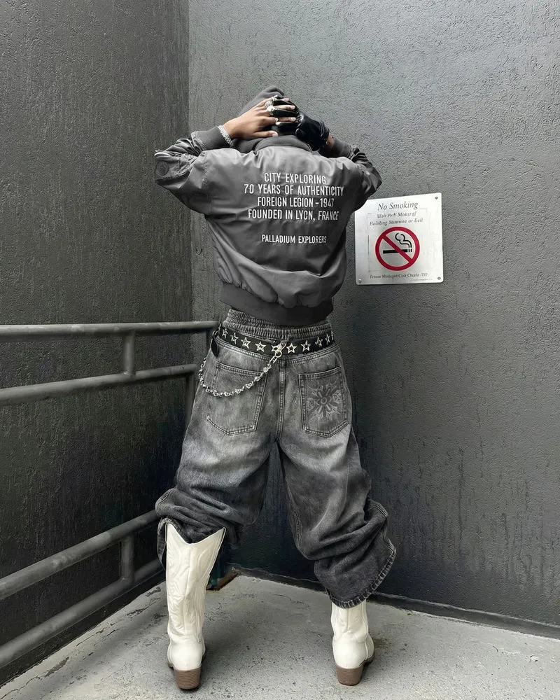 KIIKIO-Double-Ended Washed Loose-Fit SweatPants