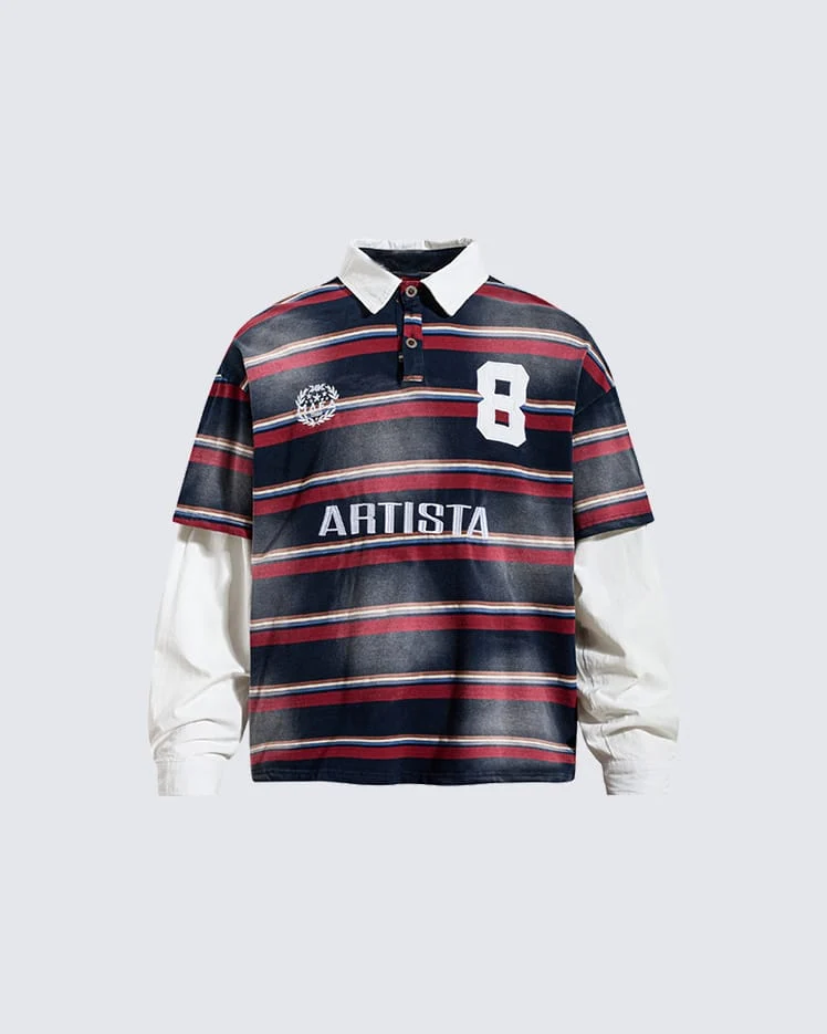 Layered Striped Long Sleeve T-Shirt