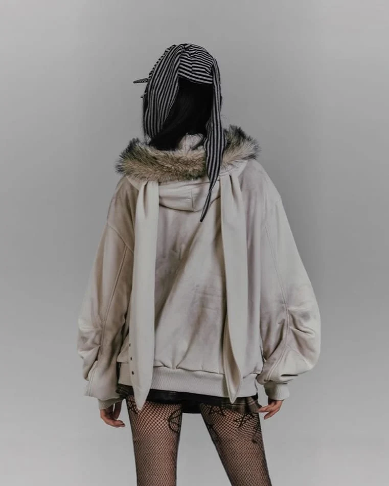 Vintage Bunny Hood Fleece Hoodie