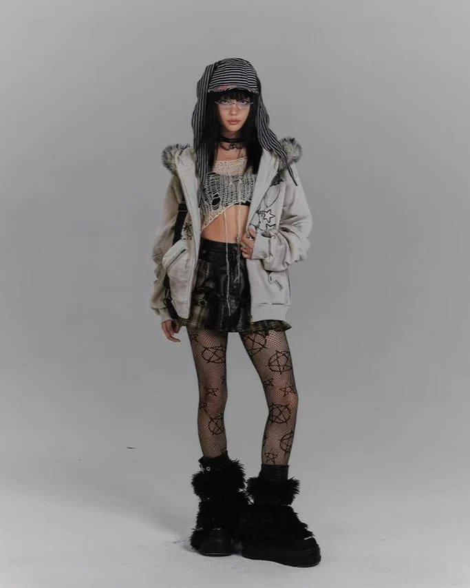 Vintage Bunny Hood Fleece Hoodie