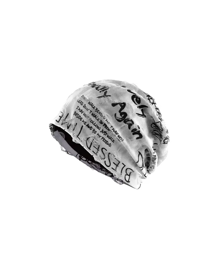 Graffiti Print Slouch Beanie