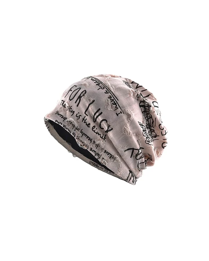 Graffiti Print Slouch Beanie