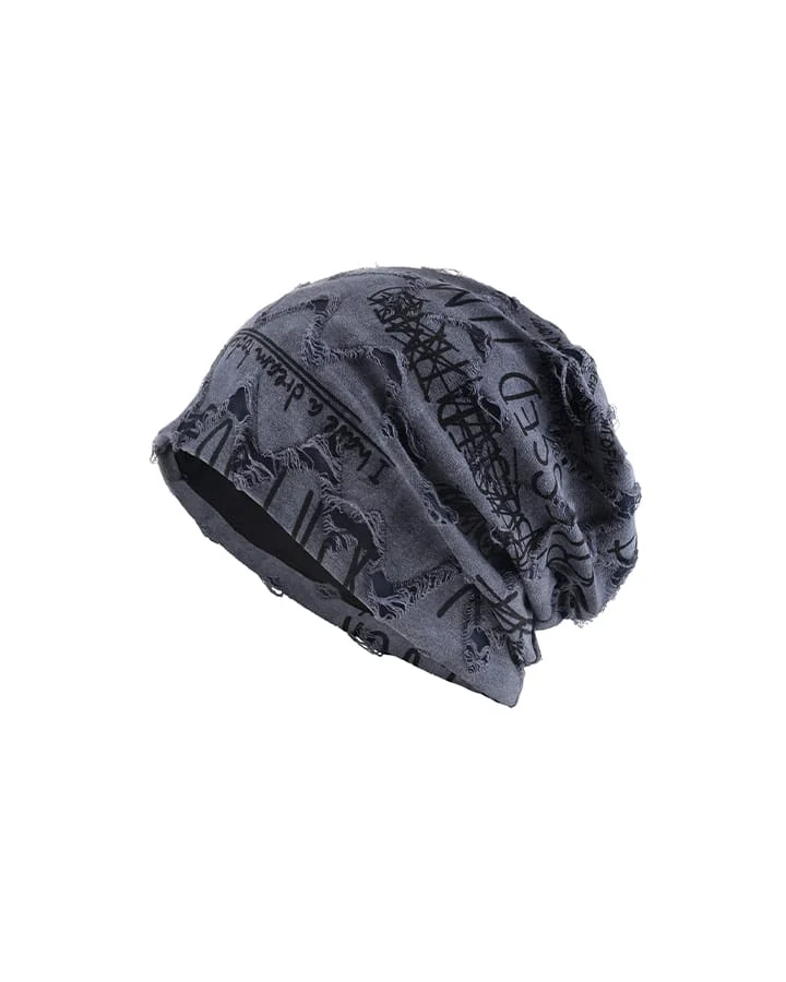 Graffiti Print Slouch Beanie