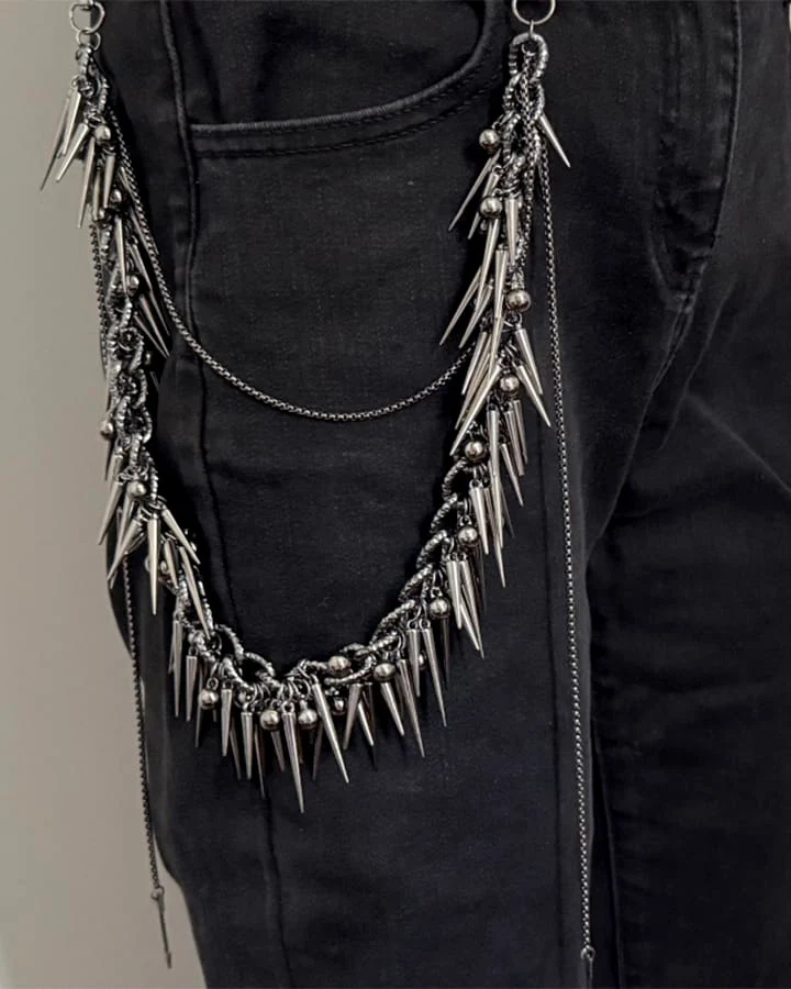 Punk Hip-Hop Spike Metal Chain