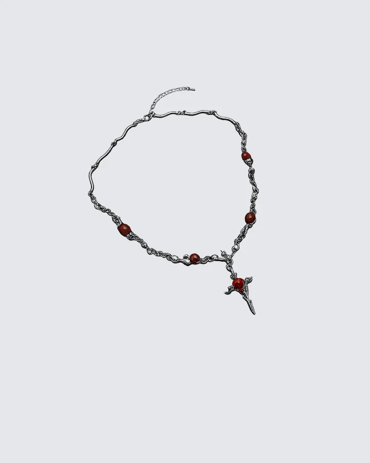 Red Rose Pendant Necklace