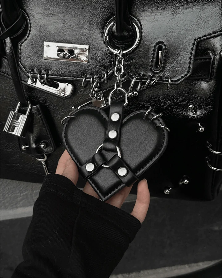 Heart Shaped Leather Bag Charm