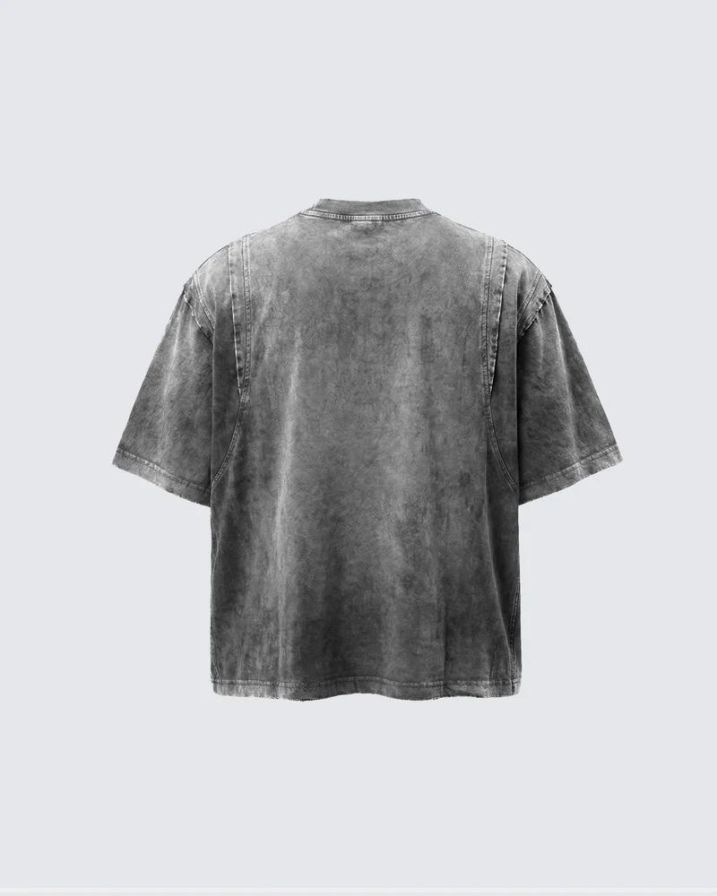 KIIKIO-Washed Vintage Graphic T-Shirt