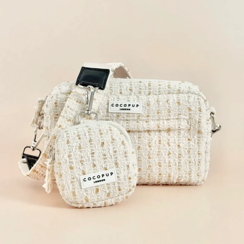 Hundetasche - Vanillefarbener struktur-Tweed