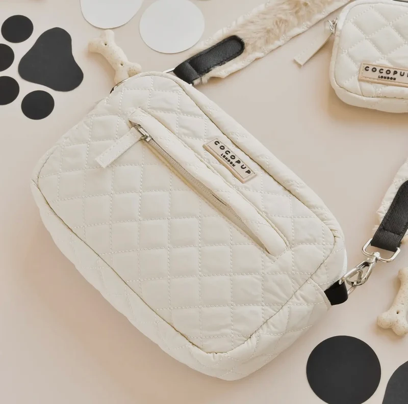 Hundetasche Cremefarben gesteppt