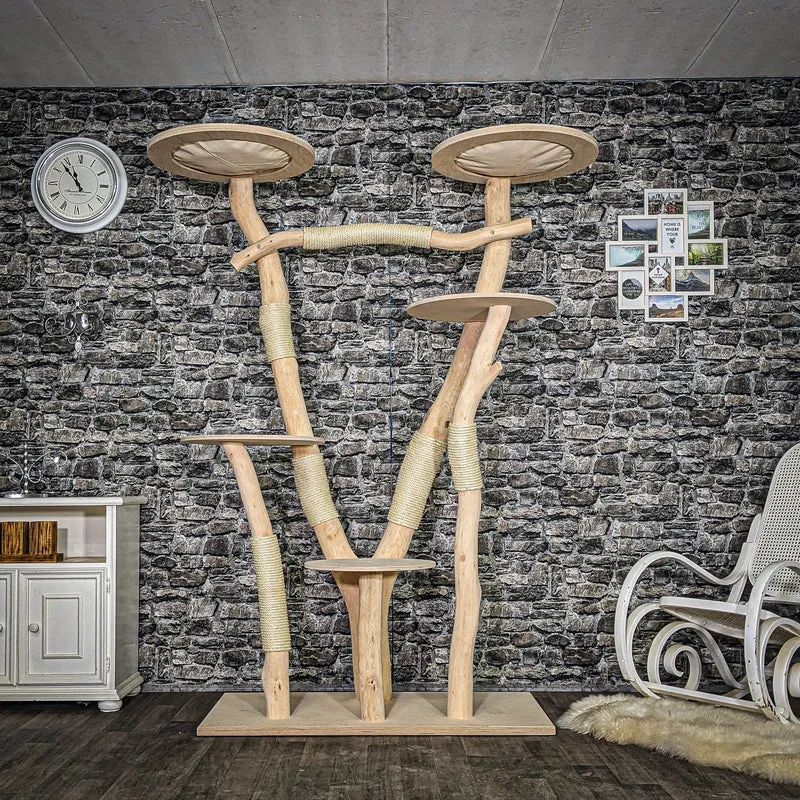 Naturkratzbaum 4056 Kratzbaum Natur Holz Design 200 cm hoch Katzenbaum