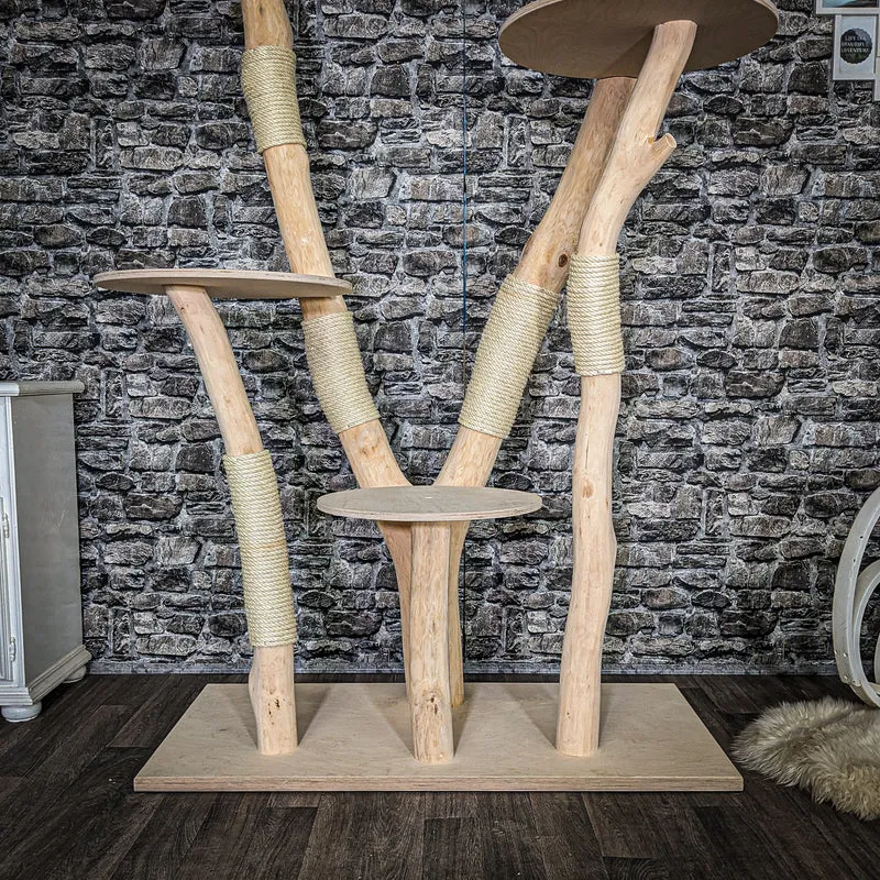 Naturkratzbaum 4056 Kratzbaum Natur Holz Design 200 cm hoch Katzenbaum