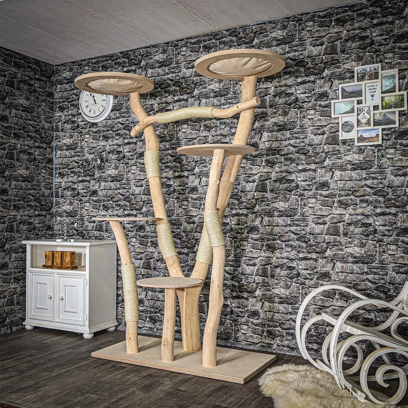 Naturkratzbaum 4056 Kratzbaum Natur Holz Design 200 cm hoch Katzenbaum