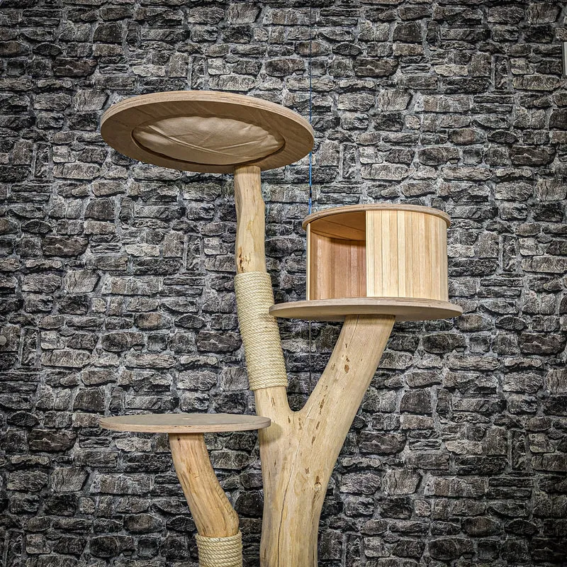 Naturkratzbaum 4054 Kratzbaum Natur Holz Design 135 cm hoch Katzenbaum