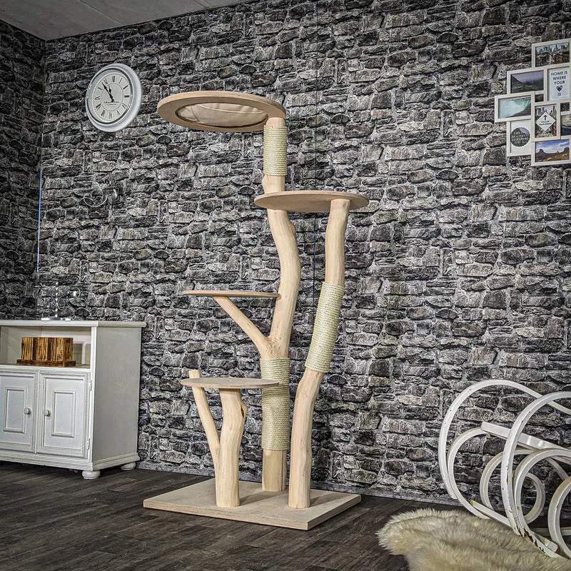 Naturkratzbaum 4053 Kratzbaum Natur Holz Design 173 cm hoch Katzenbaum