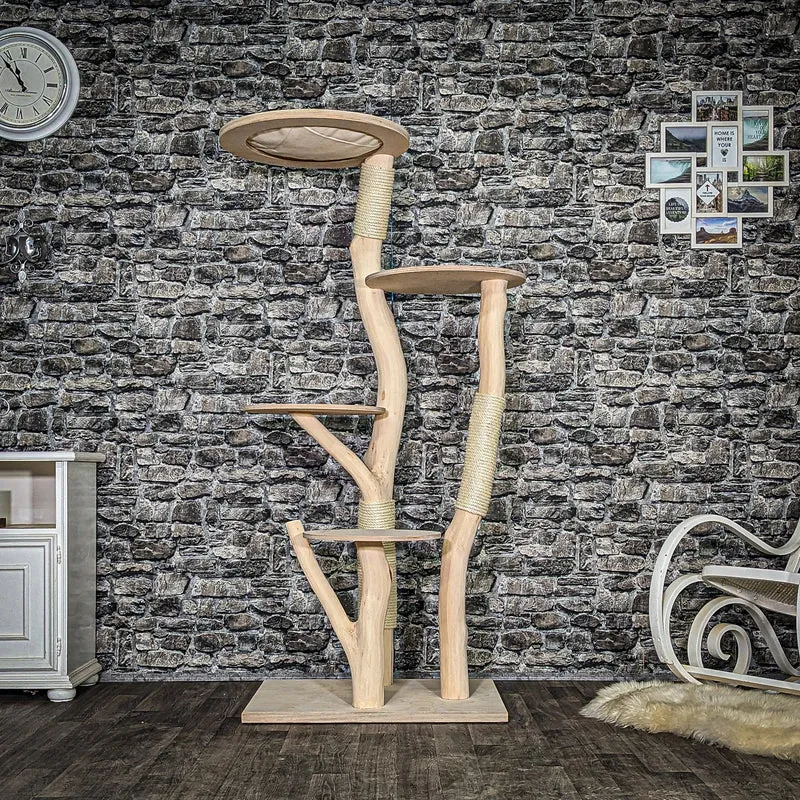 Naturkratzbaum 4053 Kratzbaum Natur Holz Design 173 cm hoch Katzenbaum