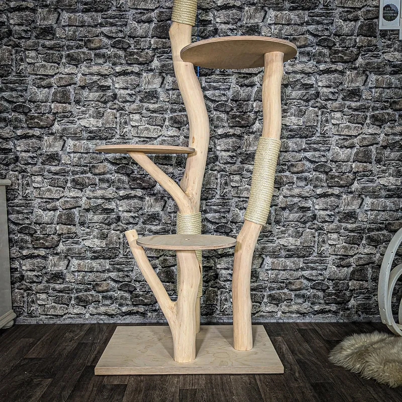 Naturkratzbaum 4053 Kratzbaum Natur Holz Design 173 cm hoch Katzenbaum