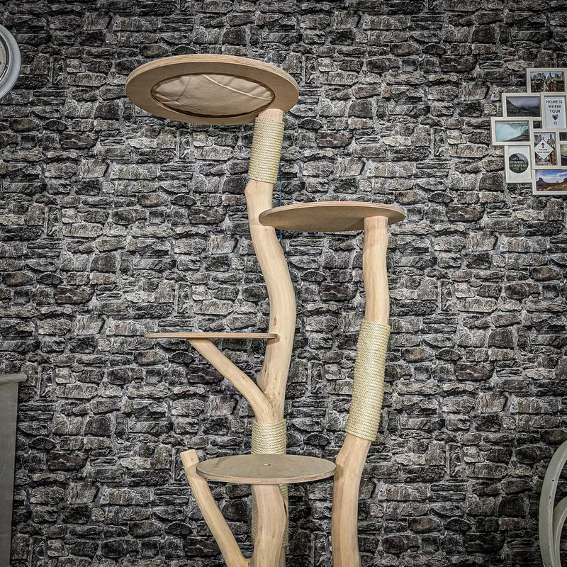 Naturkratzbaum 4053 Kratzbaum Natur Holz Design 173 cm hoch Katzenbaum