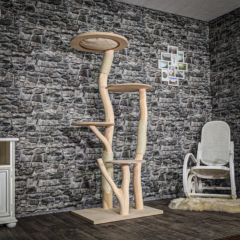Naturkratzbaum 4053 Kratzbaum Natur Holz Design 173 cm hoch Katzenbaum