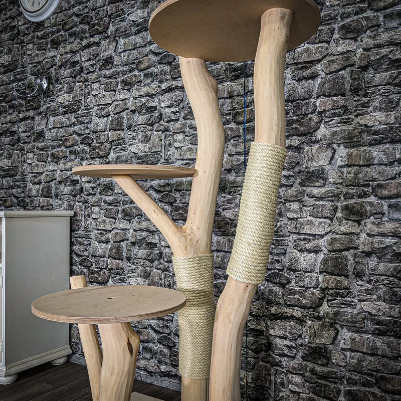 Naturkratzbaum 4053 Kratzbaum Natur Holz Design 173 cm hoch Katzenbaum