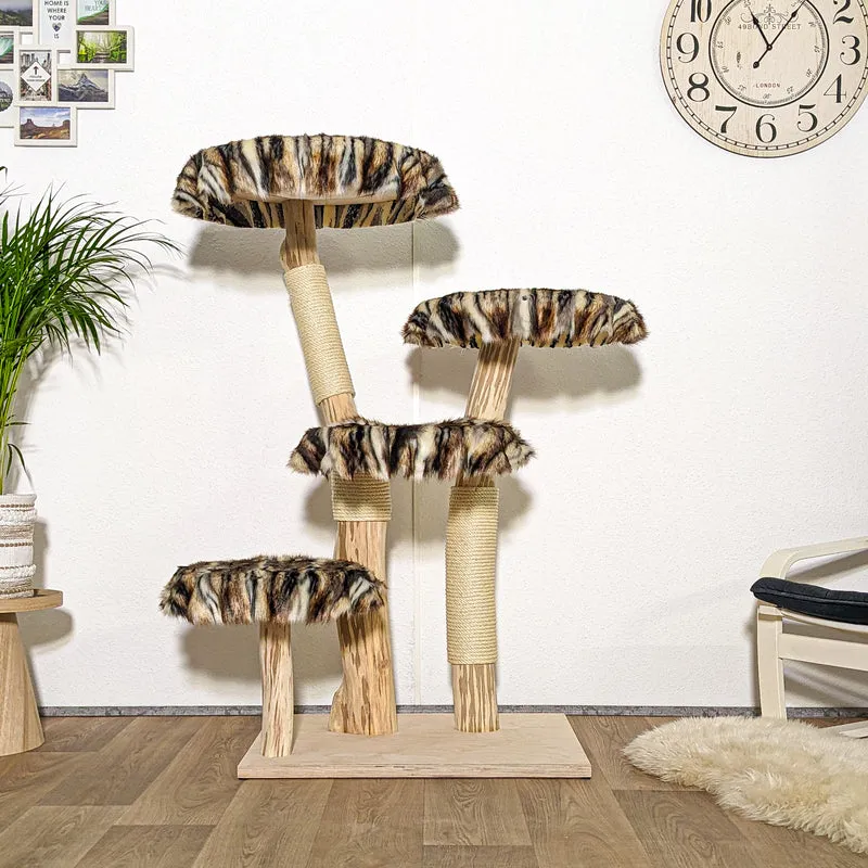 Naturkratzbaum 4052 Kratzbaum Natur Holz Design 140 cm hoch Katzenbaum