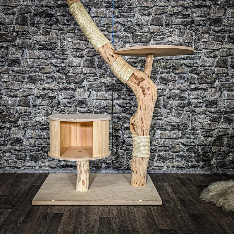 Naturkratzbaum 4051 Kratzbaum Natur Holz Design 142 cm hoch Katzenbaum