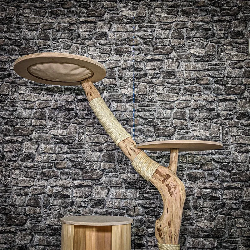 Naturkratzbaum 4051 Kratzbaum Natur Holz Design 142 cm hoch Katzenbaum