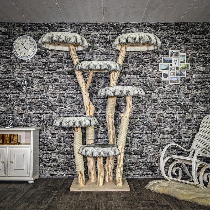 Naturkratzbaum 4050 Kratzbaum Natur Holz Design 206 cm hoch Katzenbaum