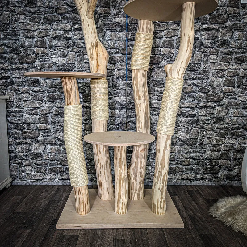Naturkratzbaum 4050 Kratzbaum Natur Holz Design 206 cm hoch Katzenbaum