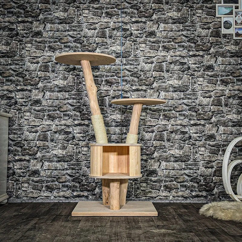 Naturkratzbaum 4048 Kratzbaum Natur Holz Design 123 cm hoch Katzenbaum