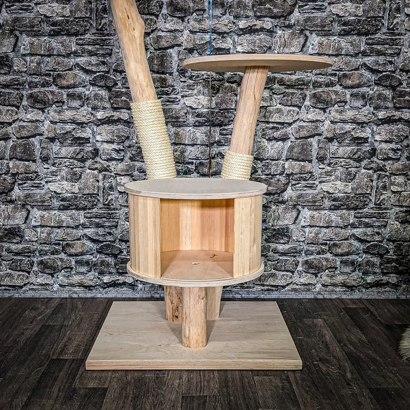 Naturkratzbaum 4048 Kratzbaum Natur Holz Design 123 cm hoch Katzenbaum