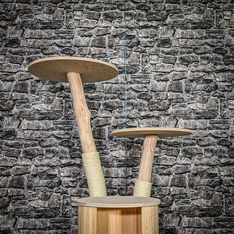 Naturkratzbaum 4048 Kratzbaum Natur Holz Design 123 cm hoch Katzenbaum