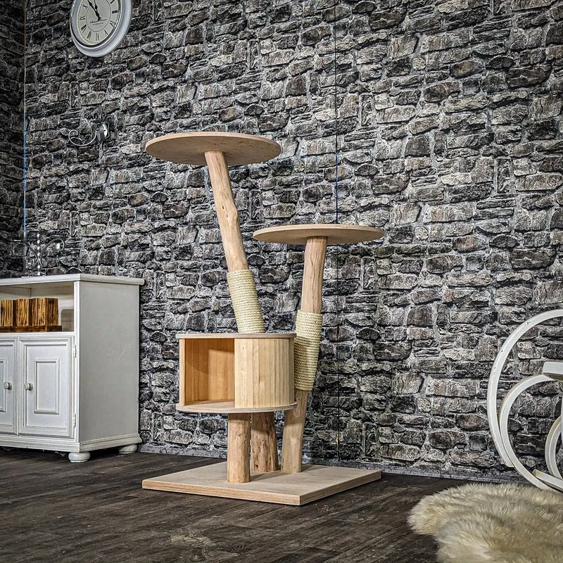 Naturkratzbaum 4048 Kratzbaum Natur Holz Design 123 cm hoch Katzenbaum