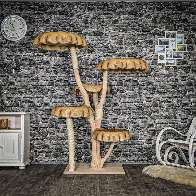 Naturkratzbaum 4047 Kratzbaum Natur Holz Design 173 cm hoch Katzenbaum