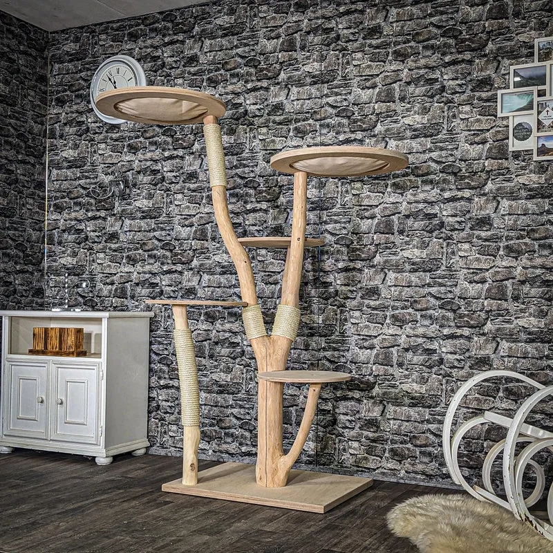 Naturkratzbaum 4047 Kratzbaum Natur Holz Design 173 cm hoch Katzenbaum