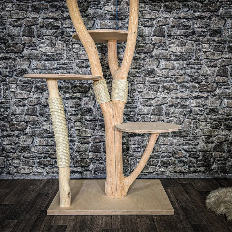 Naturkratzbaum 4047 Kratzbaum Natur Holz Design 173 cm hoch Katzenbaum