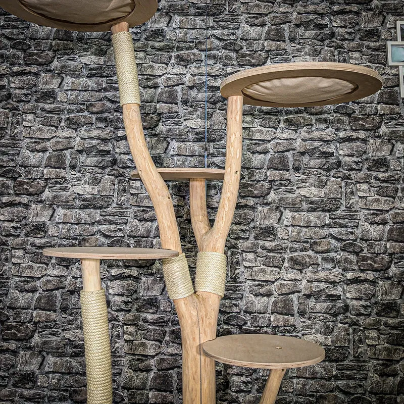 Naturkratzbaum 4047 Kratzbaum Natur Holz Design 173 cm hoch Katzenbaum