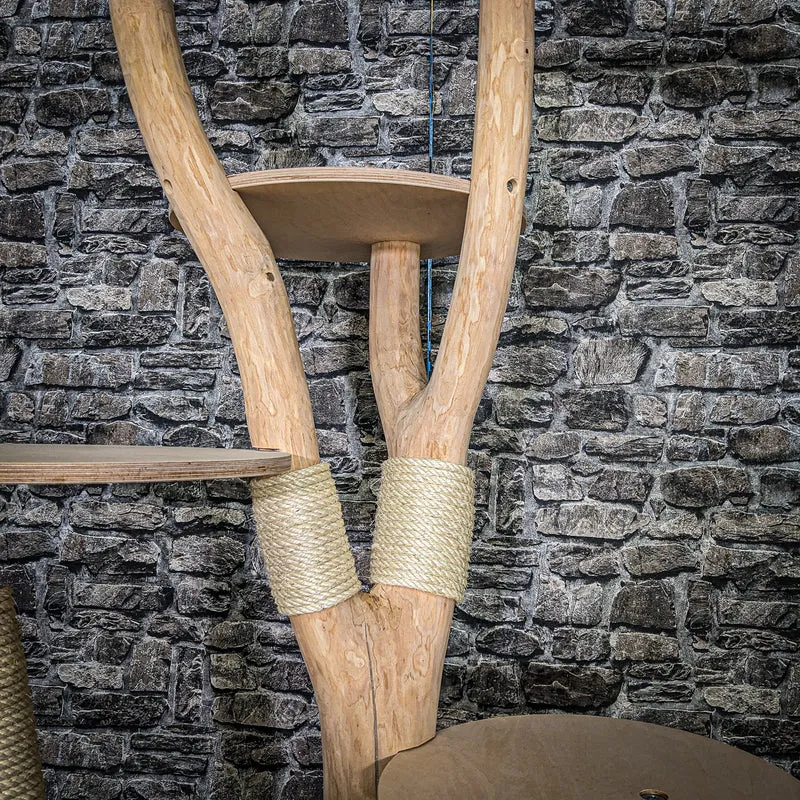 Naturkratzbaum 4047 Kratzbaum Natur Holz Design 173 cm hoch Katzenbaum