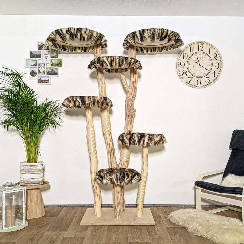 Naturkratzbaum 4045 Kratzbaum Natur Holz Design 206 cm hoch Katzenbaum